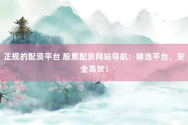 正规的配资平台 股票配资网站导航：精选平台，安全高效！